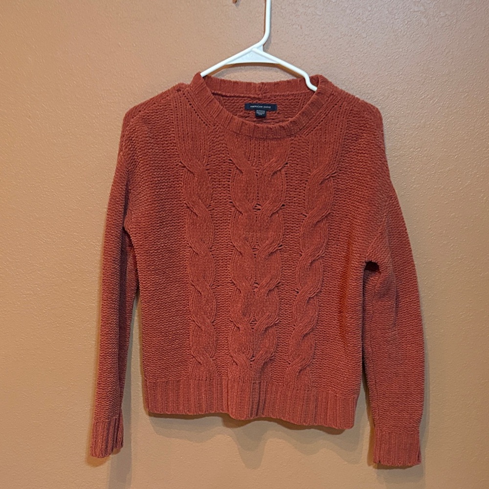 American Eagle Outfitters Women's Cable Knit Sweater - Rust